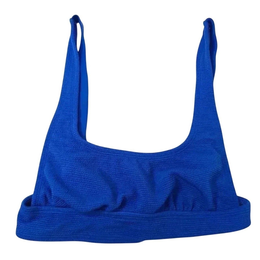Berlook Blue Textured Bikini Top Active Swimwear Barbiecore‎ 90s Swimsuit Y2K XS